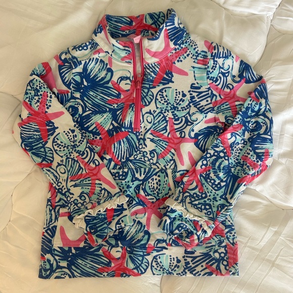 Lilly Pulitzer She She Shell popover w zipper and front pocket pouch - Picture 1 of 7